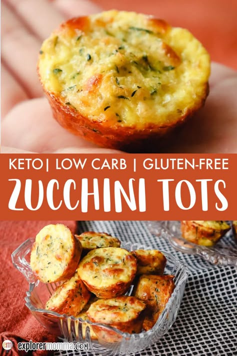 Make your tater tots keto-friendly with zucchini! These low carb bites are a delicious way to get your veggies in. You can air fry them up or bake them for an easy appetizer, snack, or side dish. They're so quick and easy you'll want to make this cheesy keto zucchini tots recipe often! Keto Shredded Zucchini Recipes, Zucchini Tots, Healthy Recipes Snacks, Zucchini Bites, Keto Veggies, Carb Sides, Baking Powder Uses, Keto Sides, Keto Appetizers