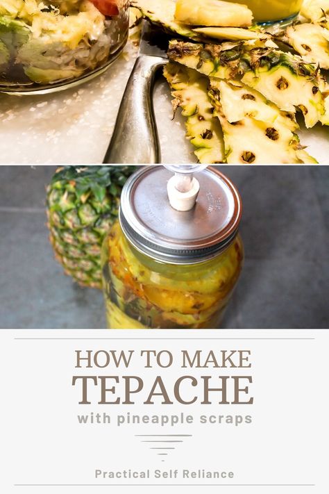 Pineapple Scraps, Leftover Pineapple, Tepache Recipe, Fermented Drinks, Pineapple Drink, Food Preserving, Pineapple Drinks, Homegrown Food, Gut Health Recipes