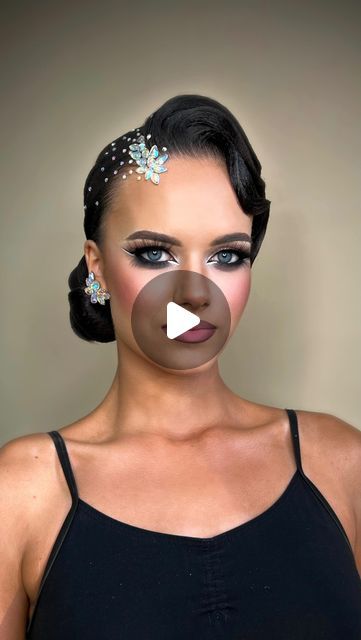 Competition Dance Hair, Ballroom Dance Hairstyles, Hairstyles For Dance Competition, Dance Hairstyles Competition, Ballroom Competition Makeup, Ballroom Competition Hair, Ballroom Hairstyles, Dancesport Hair, Dance Competition Hair