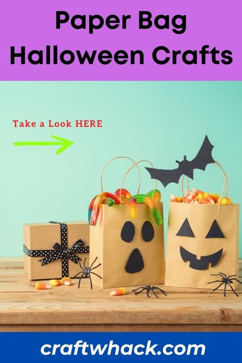 Paper Bag Halloween Crafts, Halloween Paper Bags, Halloween Party Bags, Pumpkin Bag, Up Pumpkin, Paper Bag Crafts, Light Up Pumpkins, Paper Lunch Bags, Halloween Treat Bags