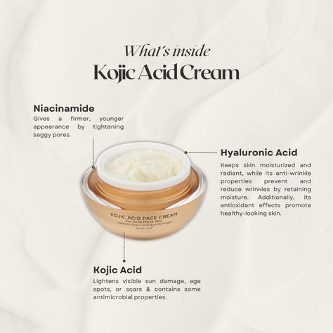 This lightweight, gluten-free, and vegan kojic acid face cream is specially formulated for acne-prone skin. Gentle yet effective, it brightens, clears pores, and hydrates, targeting blemishes without drying out the skin. Free from harsh irritants like benzoyl peroxide and sulfur, it reduces breakouts and improves skin appearance.⁠ ⁠ Utilize this morning and evening as part of your skincare routine, featuring kojic acid, niacinamide, and hyaluronic acid. For optimal results, complement it with... Niacinamide And Hyaluronic Acid, Clear Pores, Benzoyl Peroxide, Kojic Acid, Acne Prone Skin, Face Cream, Skincare Routine, Hyaluronic Acid, This Morning