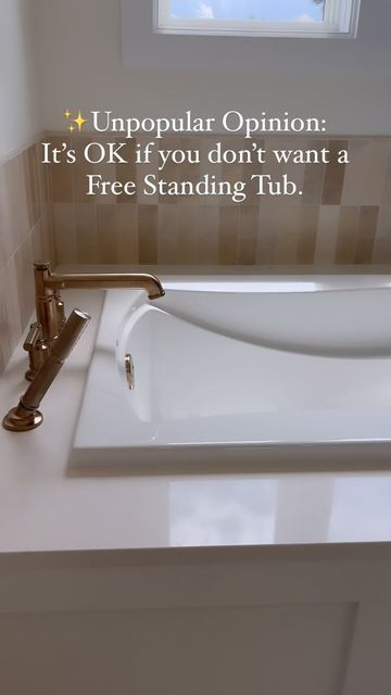 Built In Tub To Free Standing, Free Standing Vs Built In Tub, Drop In Tub Ideas, Tub Deck, Standing Tub, Drop In Tub, Tub Ideas, Soaker Tub, Unpopular Opinion