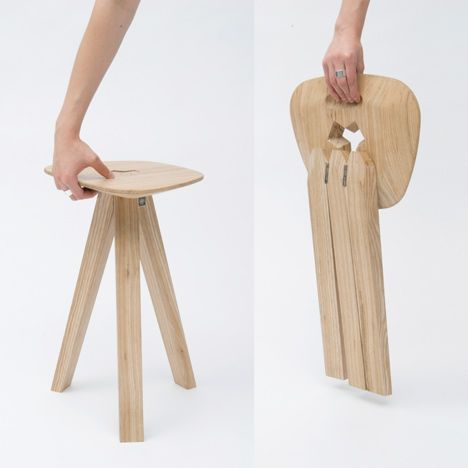 banquinho esperto Wooden Stool, Folding Furniture, Stool Design, Folding Stool, Into The Woods, Kraken, Folding Chair, Wood Design, Cool Furniture