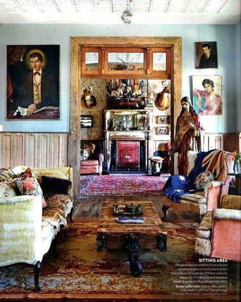 Bohemian Style Decor, Maximalism, Interior Design Diy, Diy Interior, World Of Interiors, Interior Deco, Cheap Decor, Eclectic Home, Green Man