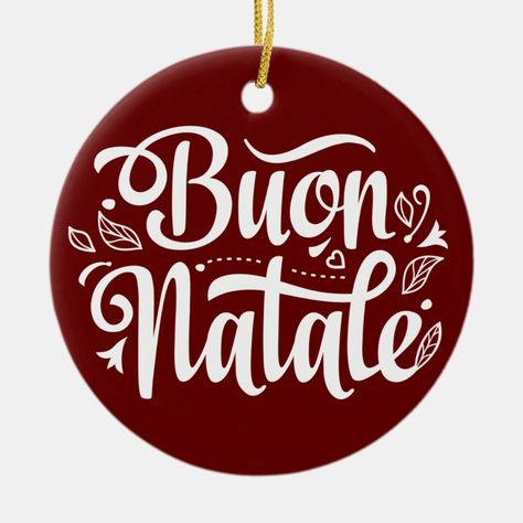 Buon Natale Simple Red Italian Christmas Italian Christmas Cards, Italian Christmas Traditions, Italian Christmas, Unique Christmas Ornaments, Christmas Icons, Metal Ornament, Disney Gifts, Tree Ornament, Christmas Traditions