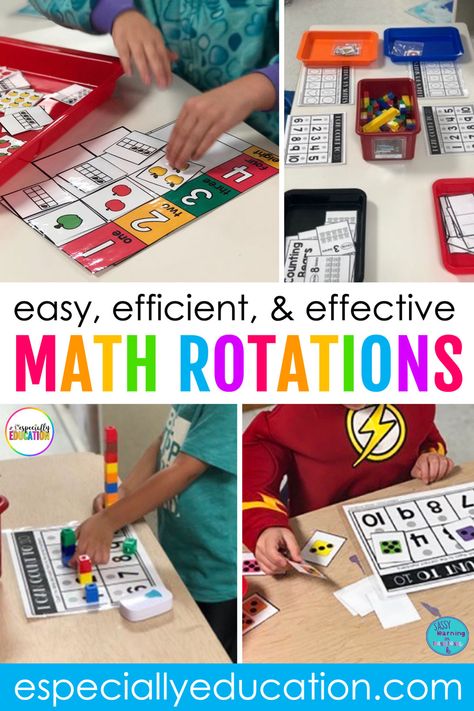 Differentiated instructions and math rotations helps your elementary and kindergarten students grasp number sense. Differentiated math task boxes increase independence. Math Task Boxes, Math Center Rotations, Class Meeting, Pre K Classroom, Kindergarten Special Education, Special Education Math, Math Rotations, Prek Classroom, Transitional Kindergarten