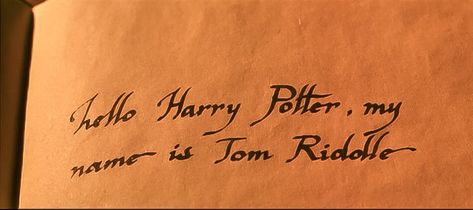 Young Voldemort, Harry Potter Diary, The Chamber Of Secrets, Harry Potter And The Chamber Of Secrets, Chamber Of Secrets, Tom Riddle, Riddles, Harry Potter, Calligraphy