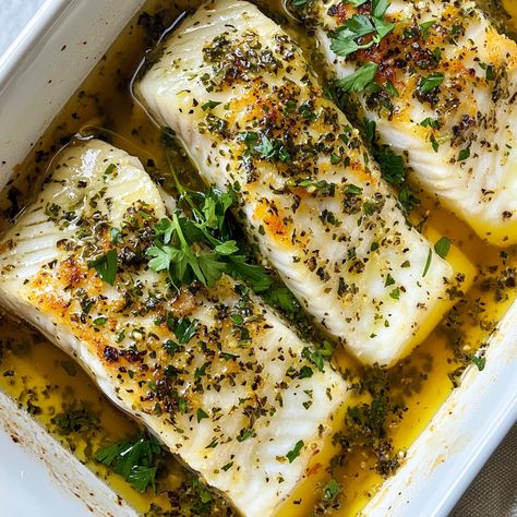 Oven-Poached Herb-Crusted Orange Roughy Recipe Poached Fish Recipes, Orange Roughy Recipes, Poached Cod, Poached Fish, Satisfying Food, The Fish, To Shine, Fresh Herbs, Fish Recipes