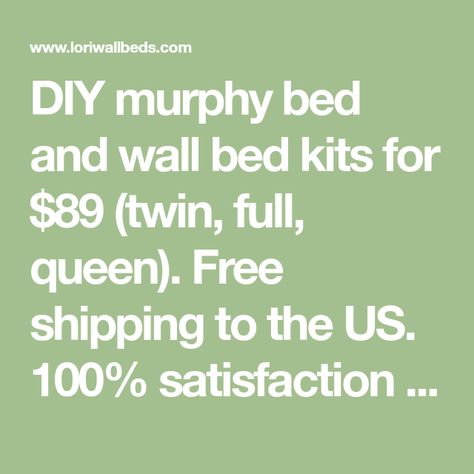 DIY murphy bed and wall bed kits for $89 (twin, full, queen). Free shipping to the US. 100% satisfaction guaranteed. Thousands of satisfied customers worldwide! Hidden Beds, Diy Murphy Bed, Wall Beds, Murphy Bed Diy, Hidden Bed, Wall Bed, Bed Wall, Murphy Bed, Space Saving