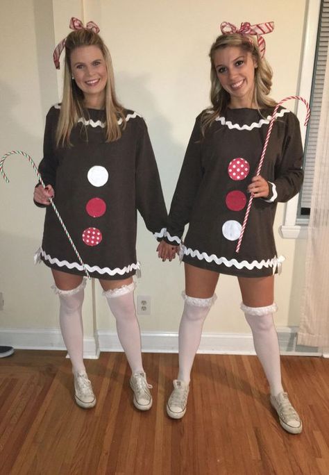 Holiday Costume Ideas Christmas, Gingerbread Man Costume Women, Gingerbread Diy Costume, Diy Gingerbread Costume, Gingerbread Costume Diy, Diy Gingerbread Man Costume, Diy Candy Costume, Gingerbread Man Halloween Costume, Gingerbread Girl Costume