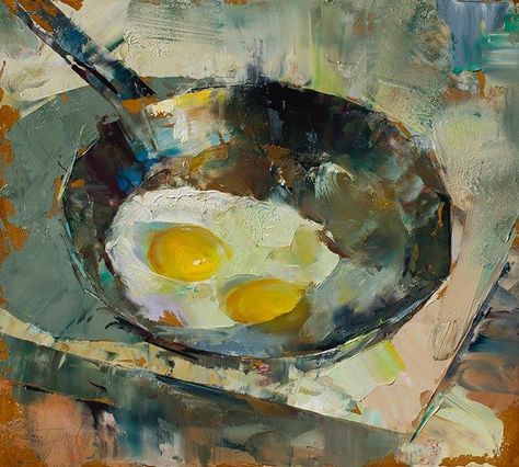 Ignat Ignatov Colored Sketches, Tapeta Hello Kitty, Fried Eggs, Textured Canvas Art, Still Life Drawing, Palette Knife Painting, Knife Painting, Painting Still Life, Still Life Art