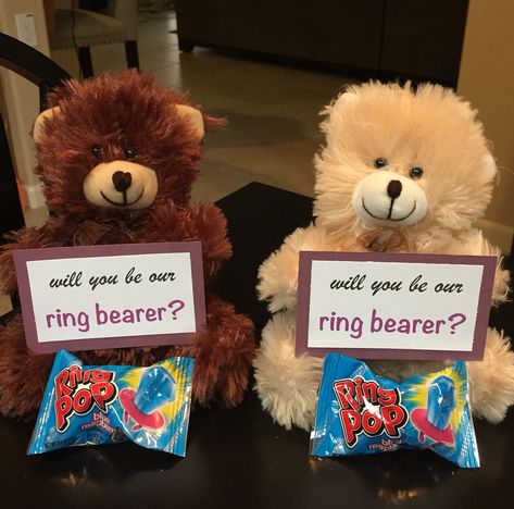 Will you be our ring bearers? My nephews loved these! Ring Bearer Ideas, Ring Bearer Flower Girl, Ring Bearers, When I Get Married, Future Wedding Plans, Cute Wedding Ideas, Bridesmaids And Groomsmen, Wedding Goals, Will You Be My Bridesmaid