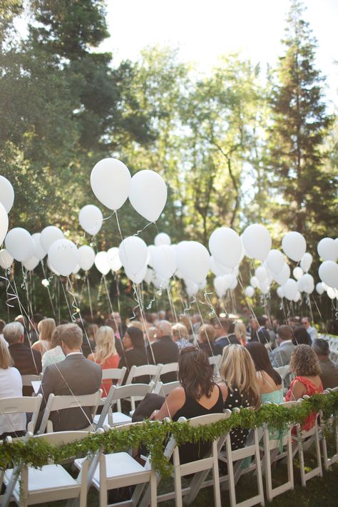 Calamigos Ranch Wedding, White Balloons, Wedding Balloons, Wedding Aisle, Wedding Chairs, Outdoor Wedding Ceremony, Ranch Wedding, Wedding Deco, Ceremony Decorations