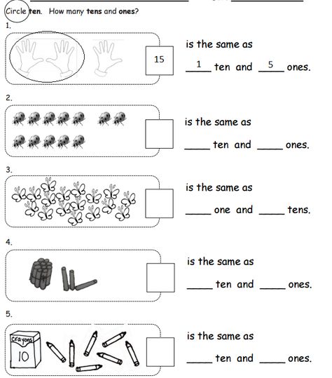 Worksheet for tens and ones Ones Tens Hundreds Chart, Tens And Ones Activity, Tens And Ones Worksheet, Worksheet Grade 2, Worksheets Grade 2, Ten Frames Kindergarten, Tens And Units, Kindergarten Printables, Tens And Ones