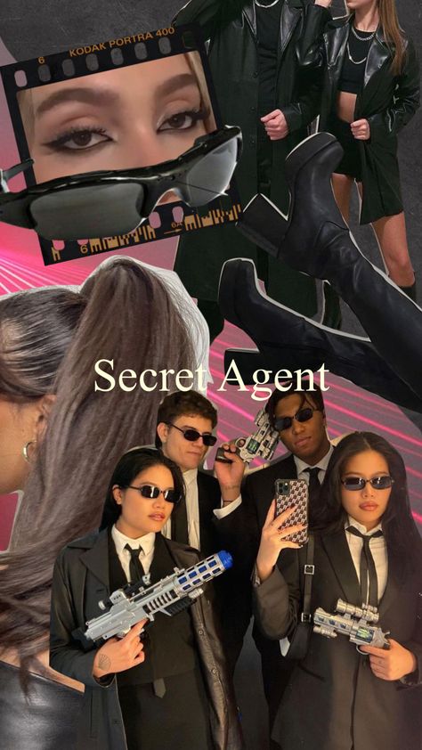 Spy Group Costume, Spy Agent Costume, Agents Halloween Costumes, Spy Costume Men, Secret Spy Costume, Undercover Spy Costume, Secret Spy Outfit, Men In Black Womens Halloween Costume, Mib Agent Costume