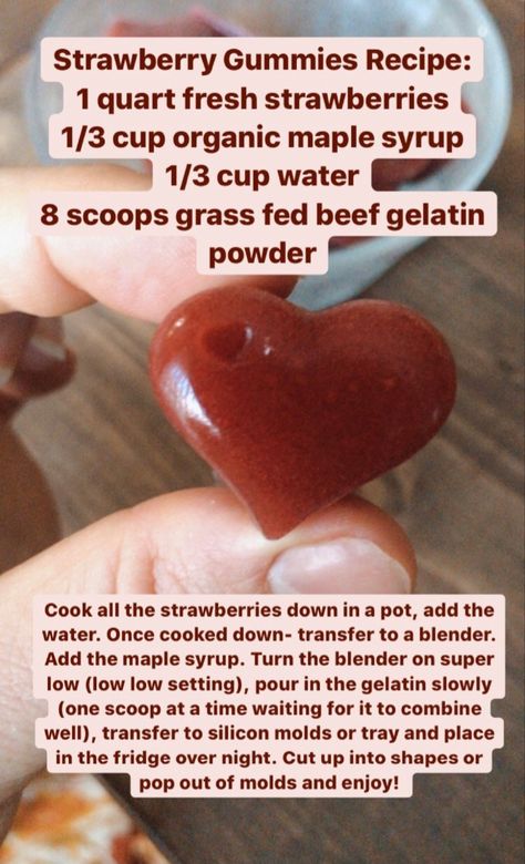 Strawberry Gummies, Pro Metabolic, Ancestral Nutrition, Metabolism Foods, Gummies Recipe, Gelatin Recipes, Beef Gelatin, Nourishing Traditions, Healing Recipes