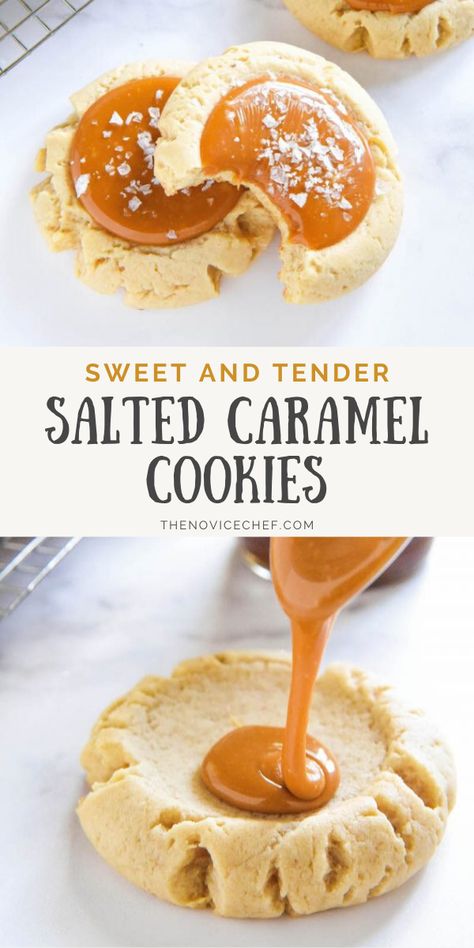 Desserts To Impress, Caramel Cookies Recipes, Desserts Thanksgiving, Easy Cookie Recipe, Salted Caramel Cookies, Popular Cookies, Fall Baking Recipes, Caramel Desserts, Thanksgiving 2020