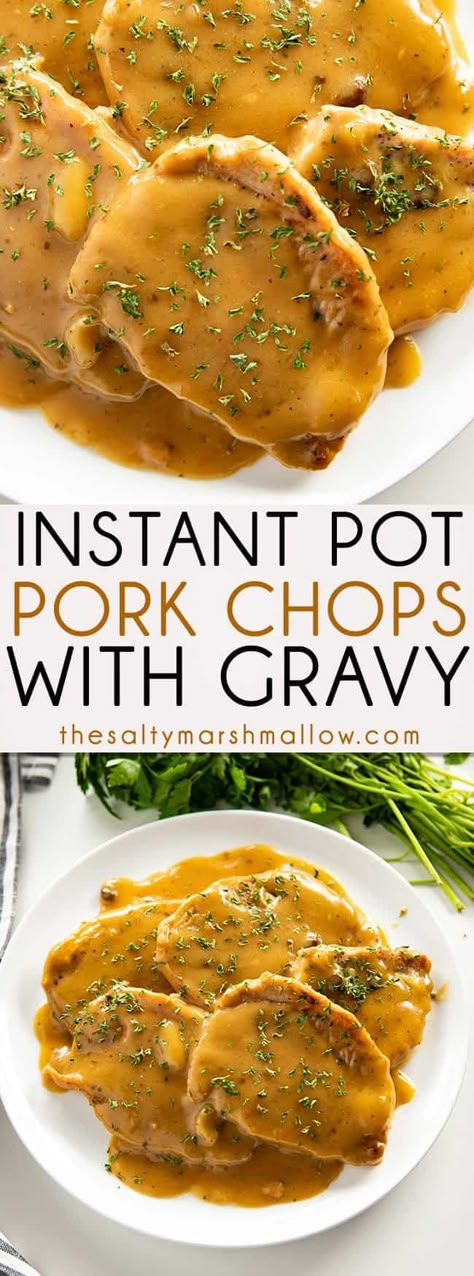 Pork Chops With Gravy, Instant Pot Pork Chops, Pork Chops And Gravy, Juicy Pork Chops, Recipes Learn, Instant Pot Pork, Baked Pork Chops, Easy Pork, Instant Pot Dinner Recipes