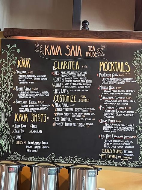 Kava Lounge, Kava Bar Aesthetic, Kava Bar Decor, Kava Bar Ideas, Kava Bar, Bar Lounge Decor, Kava Tea, Tea Lounge, How To Calm Nerves