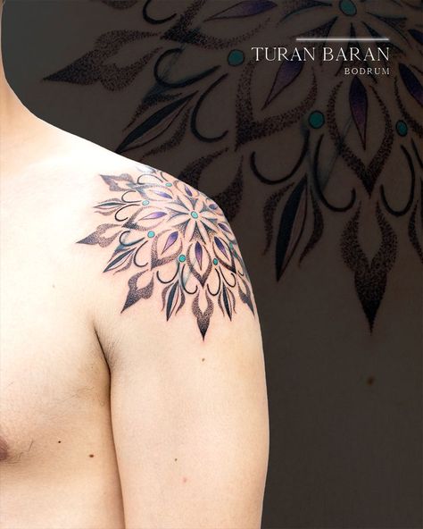 shoulder mandala dot work tattoo bodrum dövme piercing turan baran man tattoo fineline Dot Work Mandala Tattoo, Mandala Dot Work, Shoulder Mandala, Tattoo For Shoulder, Dot Work Mandala, Man Tattoo, Work Tattoo, Dot Work Tattoo, Mandala Dots