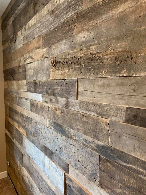 Wood Lath Art, Barn Board Wall, Speakeasy Decor, Barn Wood Wall, Wood Wall Design, Pallet Walls, Barnwood Wall, House Cladding, Wood Pallet Wall