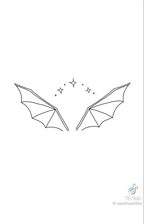 Tiny Acotar Tattoo, Acotar Tattoos Ideas, Illyrian Wings Tattoo, Acotar Wings Tattoo, Bookish Tattoos Acotar, Acotar Bat Wings Tattoo, Acotar Doodles, Acotar Wings, Rhys Tattoo