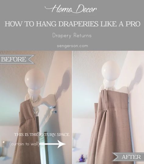 Curtain Tips, How To Hang Curtains, Casa Disney, Hang Curtains, Casa Clean, Curtains And Draperies, Best Diy Projects, How To Hang, Home Curtains