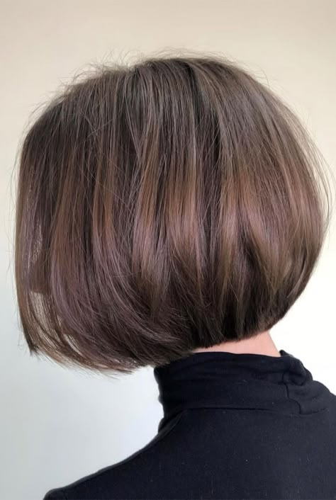 50 Short Hairstyles That Looks so Sassy : Chocolate Brown Beveled Bob Hair Colour For Bob Haircut, Bevel Bob Haircut, Classic Layered Bob, Bevel Haircuts, Womens Bob Haircuts 2022, Beveled Haircut, Beveled Bob Haircut, Chocolate Brown Bob Haircut, Round Bob Haircut