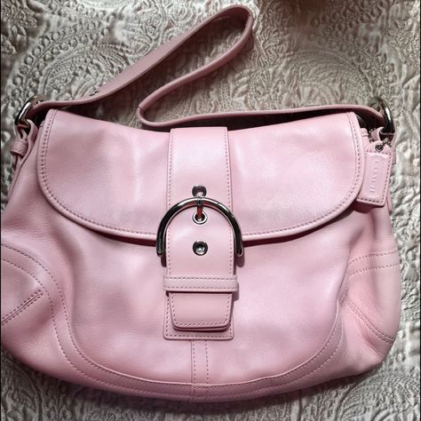 Baby Pink, Beautiful. Never Used. Hate To Let This One Go. Kept It Wrapped For Special Occasion But Liked It Too Much To Use It. Pink Purse Outfit, Coach Vintage Handbags, Strawberry Girl, Purse Outfit, Buckle Bag, Purse Essentials, Vintage Coach Bags, Buckle Bags, Girly Bags