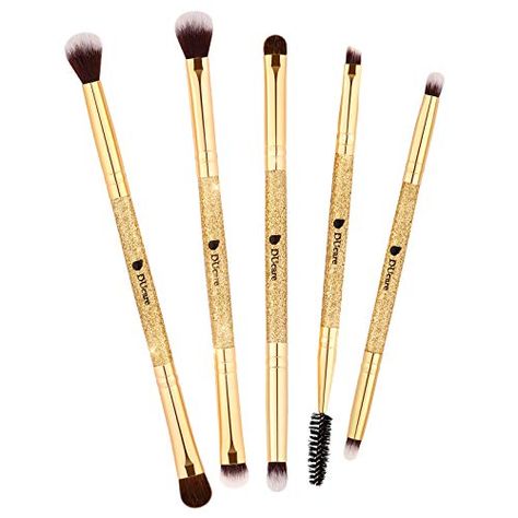 Yellow Makeup Brushes, Mini Makeup Brush Set, Liquid Gold Eyeshadow, Makeup Brushes Diamond, Beauty Blender How To Use, Eyeshadow Brush Set, How To Apply Blush, Eye Makeup Brushes, Gold Makeup