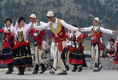 Rich and diverse Folklore dances and music can be found all over Albania. Albania People, Albanian Clothes, Albanian Traditional, Folkloric Dress, Balkan Countries, Traditional Dressing, Albanian Clothing, Western Style Dresses, Albanian Culture