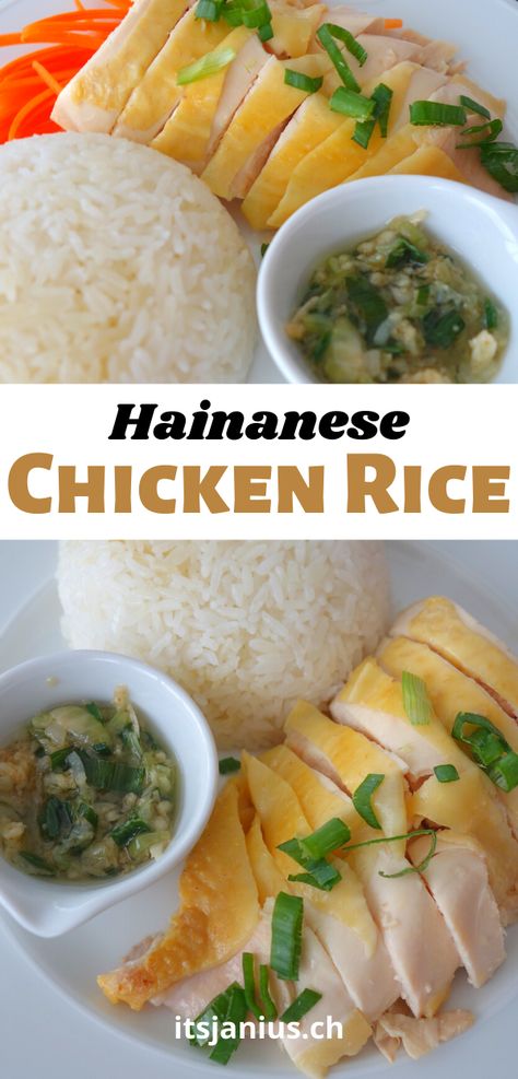 Steamed Chicken Rice, Hanan Chicken Rice, Easy Hainanese Chicken Rice, Singaporean Chicken Rice, Hainese Chicken Rice Recipe, Singapore Food Recipes, Singapore Chicken Rice Recipe, Hainese Chicken Rice, Hainanese Chicken Recipe