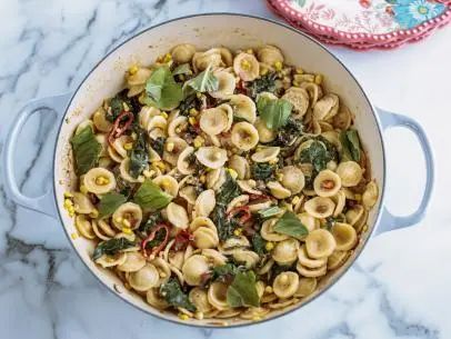 Pasta with Pancetta and Corn Recipe | Ree Drummond | Food Network Pasta With Pancetta And Corn, Pioneer Woman Pasta With Pancetta And Corn, Pioneer Woman Pasta, Chocolate Orange Ice Cream, Gf Entrees, Presto Pasta, Pasta With Pancetta, Italian Pastas, Amazing Pasta