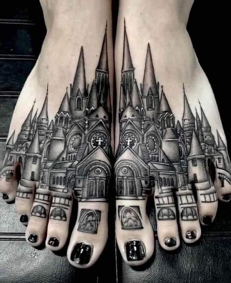 Tatuaje Cover Up, Glow Tattoo, Tatoo 3d, Toe Tattoos, Neon Tattoo, Tattoo Artist Tattoo, Castle Tattoo, Tattoo Design Tattoo, Uv Tattoo