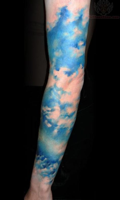 3 blue sleeve cloud tattoo Cloud Tattoos, Blitz Tattoo, Cloud Tattoo Sleeve, Cloud Tattoo Design, Sky Tattoos, Tattoo Sleeve Filler, Tato Dengan Makna, Tattoo Background, Tattoo Trend