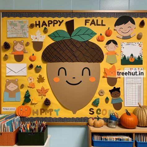 Child Art, Free Coloring Pages, Craft, Clipart, Art Ideas, Gardening at Treehut.in Acorn Bulletin Board, Jungle Bulletin Boards, Craft Clipart, Group Art Projects, Spring Bulletin, Hallway Displays, Spring Bulletin Boards, Christmas Bulletin Board, Writing Station