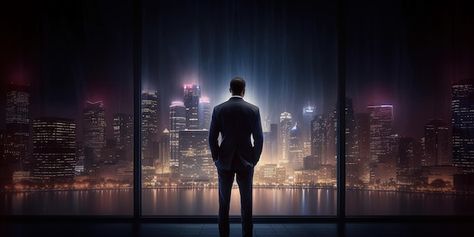 Business man standing in front of city c... | Premium Photo #Freepik #photo #boss #ceo #business-man #bussines-man Businessman Illustration, Destop Wallpaper, Business Cartoons, Farmhouse Wall Clock, Aesthetic Grunge Tumblr, Graphic Design Ads, Best Profile Pictures, Man Room, Man Wallpaper