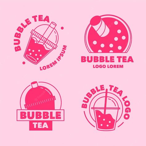 Premium Vector | Bubble tea logo collection style Bubble Tea Logo, Boba Logo, Bubble Tea Shop, Tea Logo, Trendy Logos, Graphic Design Infographic, Drinks Logo, Tea Design, Food Business