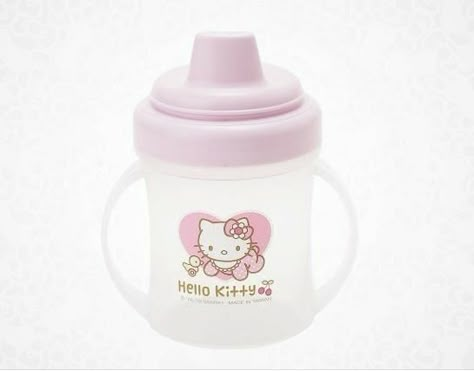 Princess Sippy Cup, Kawaii Sippy Cup, Hello Kitty Sippy Cup, Cute Sippy Cup Aesthetic, Pink Sippy Cup, Sippy Cup Aesthetic, Cute Sippy Cups, Hello Kitty Baby Stuff, Sippie Cups