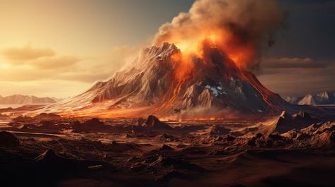 Fantasy Volcano, Lava Flow, Fantasy Inspiration, Fantasy Artwork, Fantasy Landscape, Volcano, Mood Board, Quick Saves