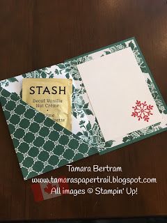 Tamara's Paper Trail: QUICK QUICK QUICK and cute tea or gift card holders Gift Card Holders Stampin Up, Card Holder Diy, Gift Card Holder Diy, Gift Cards Money, Christmas Gift Card Holders, Gift Card Holders, Diy Gift Card, Gift Holders, Paper Trail