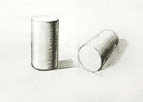 Drawing Cylinder - How to Draw Cylinder Perspective Foreshortening, Cylinder Sketch, Shapes Perspective, Perspective Portrait, Drawing Still Life, Interior Design Jobs, Industrial Design Portfolio, Drawing Instructions, Shadow Drawing