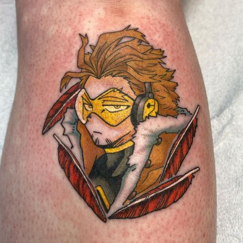 Hawks Tattoo Ideas, Hawks Tattoo, Mha Tattoos, Hawks Bnha, Hero Tattoo, Hawk Tattoo, Keigo Takami, Otome Game, Nail Tattoo