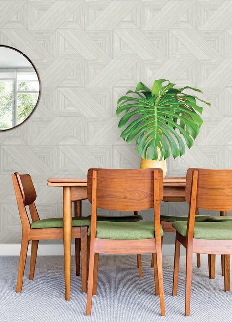 Scott Living Peel & Stick Geometric Wallpaper | Wayfair Geometric Peel And Stick Wallpaper, Scott Living, Accent Walls In Living Room, Wallpaper Accent Wall, Peel Stick Wallpaper, Adhesive Wallpaper, Geometric Wallpaper, Neutral Colour Palette, Front Room