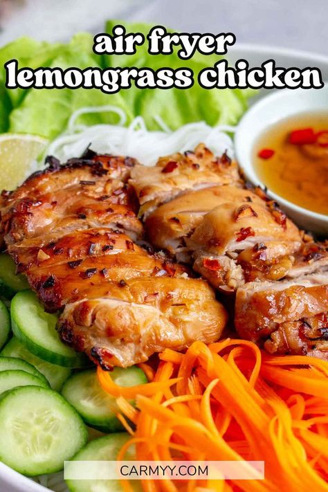 Air Fryer Lemon Grass Chicken, Lemongrass Chicken Air Fryer, Air Fryer Lemongrass Chicken, Air Fryer Meal Prep, Lemongrass Chicken Recipe, Lemon Grass Chicken, Cheesy Chicken Recipes, Lemongrass Chicken, Chicken Thighs Recipe