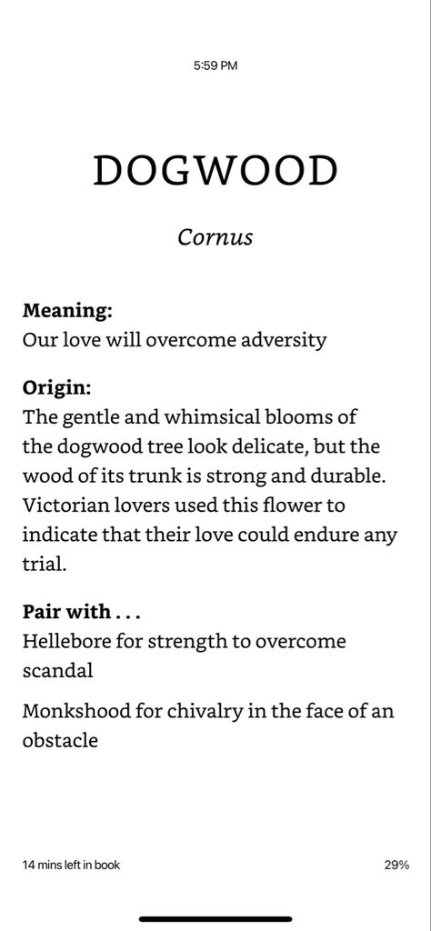 From “Floriography: An Illustrated Guide to the Victorian Language of Flowers” by Jessica Roux Dogwood Flower Meaning, Victorian Words, Floriography Language Of Flowers, Victorian Language Of Flowers, Victorian Flower Language, The Language Of Flowers, Flower Language, Flower Film, Victorian Books