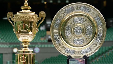 Wimbledon Trophy #tennis #grandslam Wimbledon Strawberries And Cream, Tennis Trophy, Sports Trophies, Wimbledon Tennis, Match Schedule, Tennis World, Lawn Tennis, Sky Sports, Tennis Championships