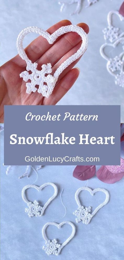 Crocheted white snowflake hearts Christmas ornaments Free Crochet Snowflake Patterns, Appliques Au Crochet, Crochet Christmas Snowflakes, Snowflake Heart, Crochet Christmas Ornaments Free, Crochet Ornament Patterns, Christmas Crochet Patterns Free, Crochet Snowflake Pattern, Crochet Heart Pattern