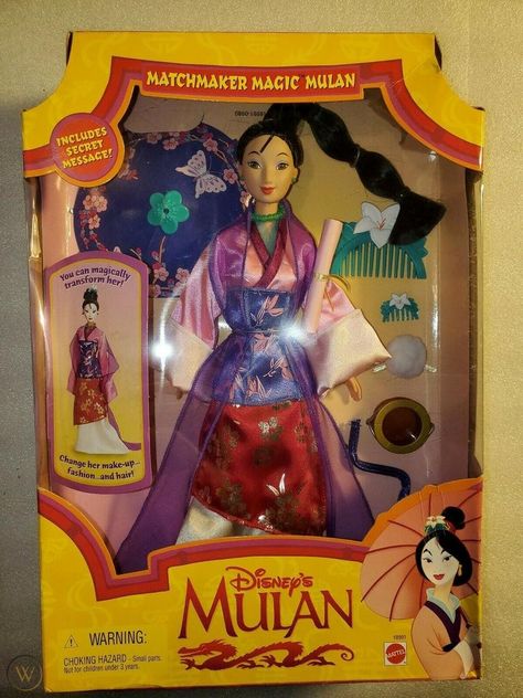 Vintage Disney Matchmaker Magic Mulan Doll 1997 Mattel New in box | #2097237985 Mulan Doll, Disney Baby Dolls, Doll Makeover, Barbie Disney, Ariel Doll, Mermaid Barbie, Plush Horse, Disney Headbands, Disney Doll