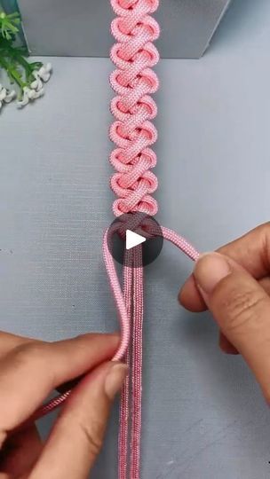 How to knit cute pink bracelets #DIY #craft #bracelet | Craft 1 Minute | Craft 1 Minute · Original audio Pink Bracelets, Knot Jewelry, Bracelet Craft, Valentines Bracelets, Jewelry Knots, Diy Valentine, Bracelets Diy, How To Knit, Pink Bracelet